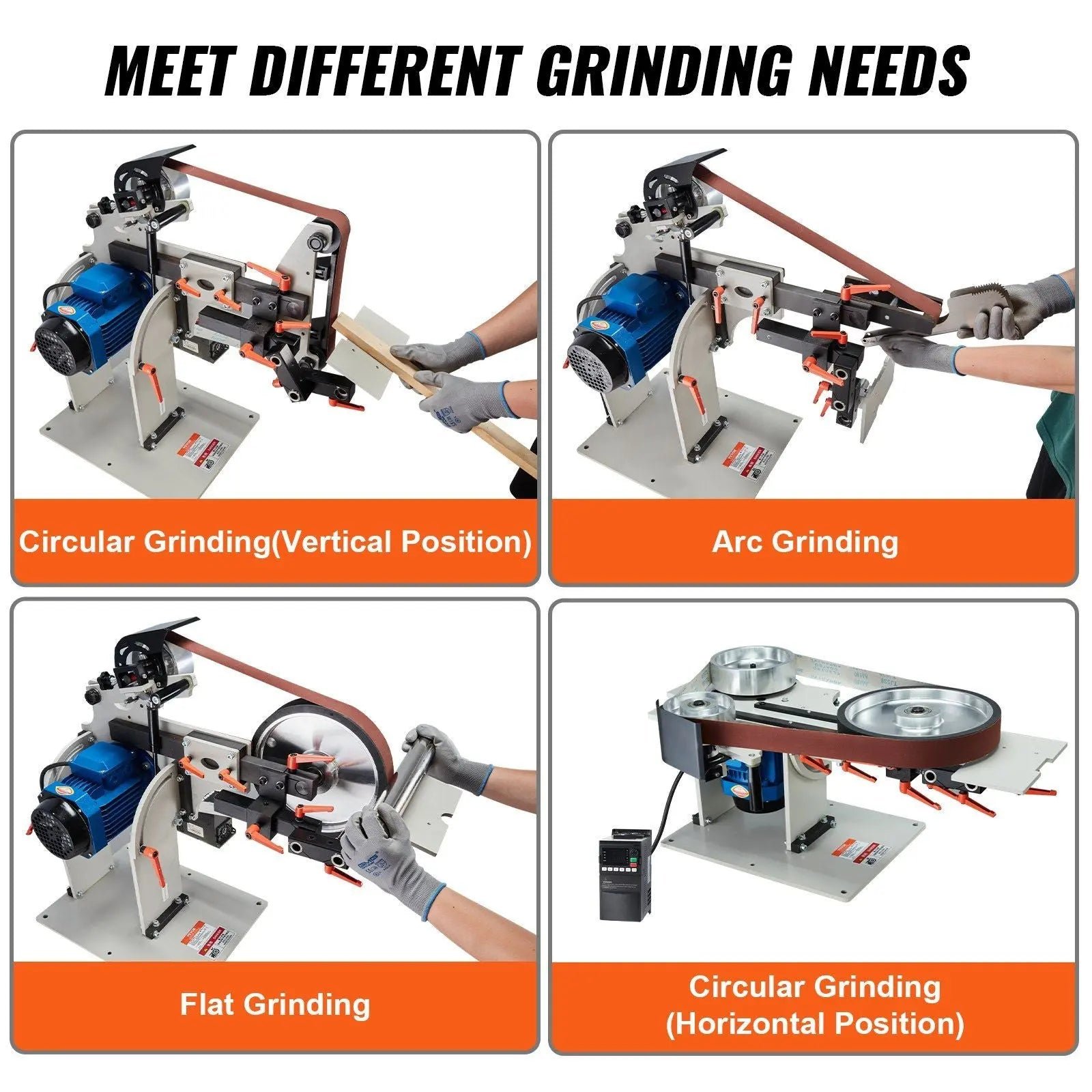 72″ Belt Grinder Sander, VFD, 3 Versatile Grinding Moulds, DOBA-BGS72 - Image 10